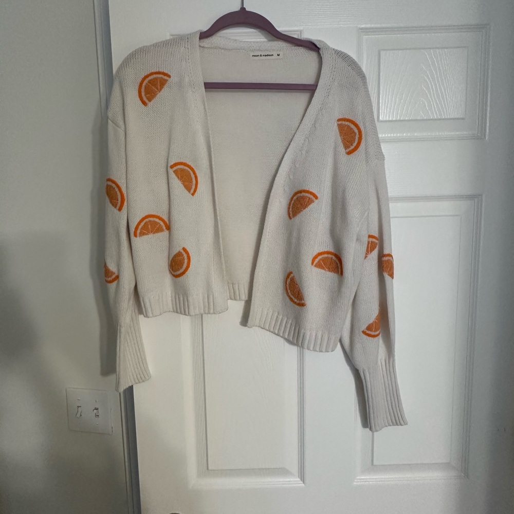 Orange Patterned Women's Sweater